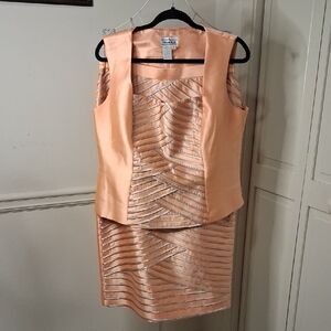 Elegant Peach Women's Skirt Set